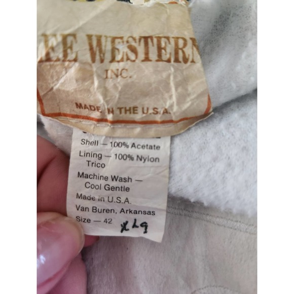 Vintage Lee Western 90s "Fishing Texas" Bomber size 42 (L) - Picture 10 of 11